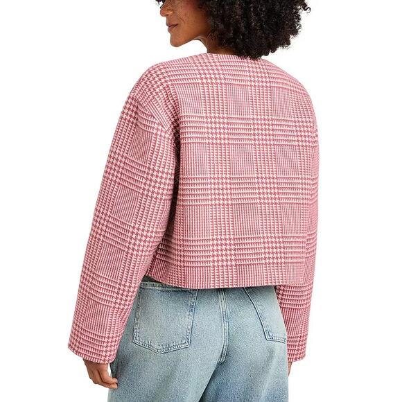 Splendid Women Coral Plaid Wool Blend Tiffany Reversible Casual Jacket Size M - Picture 5 of 5